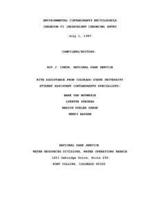 ENVIRONMENTAL CONTAMINANTS ENCYCLOPEDIA CHROMIUM VI (HEXAVALENT CHROMIUM) ENTRY July 1, 1997 COMPILERS/EDITORS: