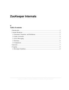 ZooKeeper Internals  by Table of contents 1