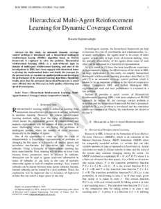 MACHINE LEARNING COURSE / Fall[removed]Hierarchical Multi-Agent Reinforcement Learning for Dynamic Coverage Control