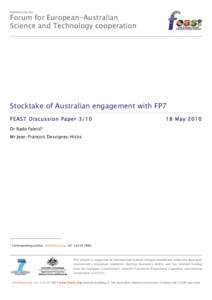 Stocktake of Australian engagement with FP7