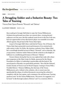 Vienna State Opera Presents ‘Wozzeck’ and ‘Salome’ - NYTimes.com, 12:24 http://nyti.ms/1eHgF3T MUSIC