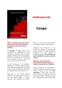 Ratification Kit  Congo Why is it important for the Congo to accede to the United Nations