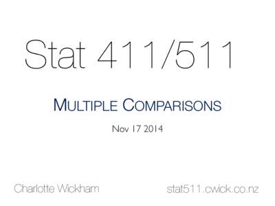 StatMULTIPLE COMPARISONS NovCharlotte Wickham