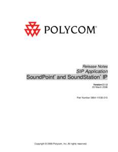 Microsoft Word - SoundPoint and SoundStation IP - SIP Release Notes[removed]doc