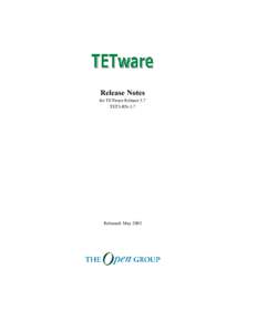Release Notes for TETware Release 3.7 TET3-RN-3.7 Released: May 2003