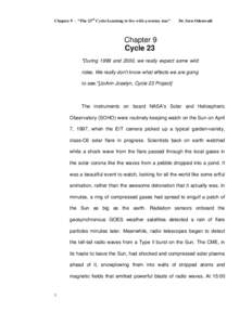 Chapter 9 - “The 23rd Cycle:Learning to live with a stormy star”  Dr. Sten Odenwald Chapter 9 Cycle 23