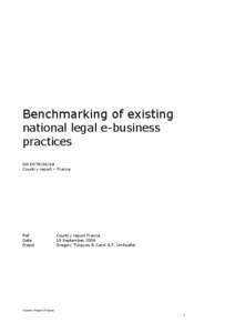 EUROPA ENTR Contract ENTR[removed]Country report - France.  Benchmarking of existing national legal e-business practices.  Sept