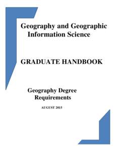 Department of  Geography and Geographic Information Science  GRADUATE HANDBOOK