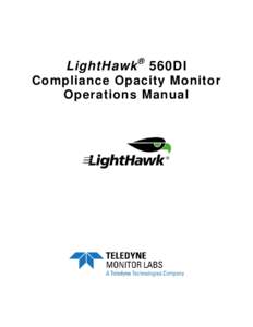 ®  LightHawk 560DI Compliance Opacity Monitor Operations Manual