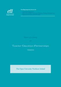 Report of a Survey on Teacher Education Partnerships The Open University Northern Ireland