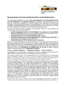 www.KMAargau.ch  Koordination Musikbildung Aargau  Neuorganisation des Instrumentalunterrichts und der Musikschulen