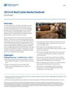 FE987US Beef Cattle Market Outlook1 Chris Prevatt2  Overview
