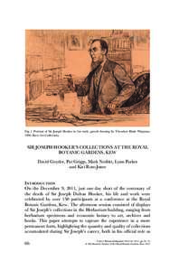 Fig. 1. Portrait of Sir Joseph Hooker in his study, pencil drawing by Theodore Blake Wirgman, 1886 (Kew Art Collection). SIR JOSEPH HOOKER’S COLLECTIONS AT THE ROYAL BOTANIC GARDENS, KEW David Goyder, Pat Griggs, Mark 