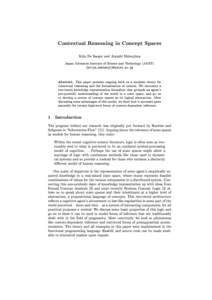 Contextual Reasoning in Concept Spaces Stijn De Saeger and Atsushi Shimojima Japan Advanced Institute of Science and Technology (JAIST) fstijn,