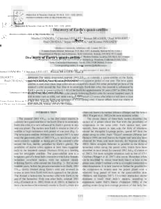 Meteoritics & Planetary Science 39, Nr 8, 1251–Abstract available online at http://meteoritics.org Discovery of Earth’s quasi-satellite Martin CONNORS,1* Christian VEILLET,2 Ramon BRASSER,3 Paul WIEGERT,4