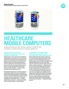 PRODUCT SPEC SHEET HEALTHCARE MOBILE COMPUTERS: MC55A0-HC AND MC75A0-HC MC75A0-HC  MC55A0-HC