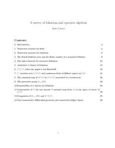 A survey of foliations and operator algebras Alain Connes Contents 0 Introduction