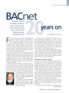 building controls  BACnet The popular IT protocol for building automation is being continually refined.