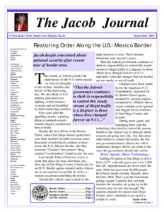The Jacob Journal A Newsletter from Supervisor Dianne Jacob SeptemberRestoring Order Along the U.S.- Mexico Border