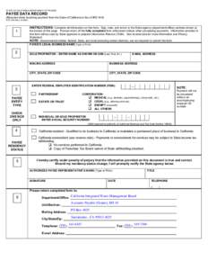 Clear  Print STATE OF CALIFORNIA-DEPARTMENT OF FINANCE  PAYEE DATA RECORD