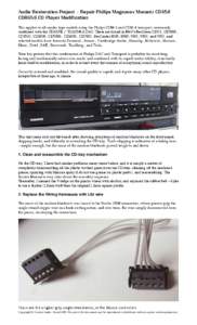 Audio Restoration Repair Philips CD650