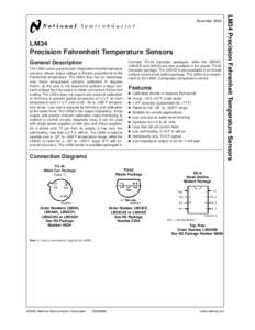 LM34 Precision Fahrenheit Temperature Sensors