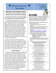Francis C. Hammond  School Counselors’ Newsletter  December 2014January 2015