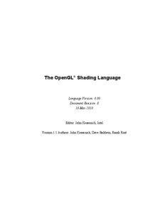 The OpenGL® Shading Language  Language Version: 4.00