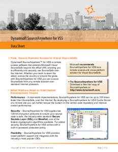 Dynamsoft SourceAnywhere for VSS Data Sheet