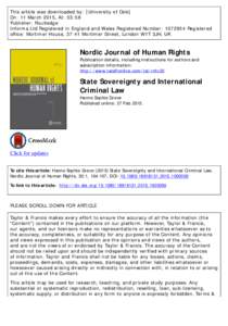 This article was downloaded by: [University of Oslo] On: 11 March 2015, At: 03:58 Publisher: Routledge Informa Ltd Registered in England and Wales Registered Number: Registered office: Mortimer House, 37-41 Morti