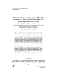 Journal of Computational Physics 180, 559–doi:jcphA General-Purpose Finite-Volume Advection Scheme for Continuous and Discontinuous Fields on Unstructured Grids