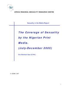 Coverage of Sexuality by the Nigerian Print Media
