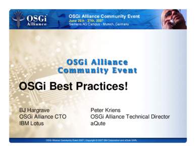 TS 1419 OSGi Best Practices