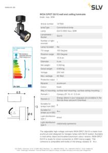 www.slv.de  INDA SPOT GU10 wall and ceiling luminaire black, max. 50W Article number