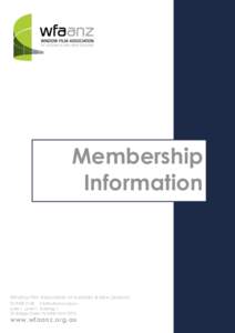Membership Information Window Film Association of Australia & New ZealandSuite 1, Level 1, Building 1