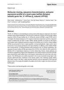 Molecular cloning, sequence characterization, and gene expression profile of a novel water buffalo (Bubalus bubalis) gene: Na+, K+-ATPase β2-subunit (ATP1B2)