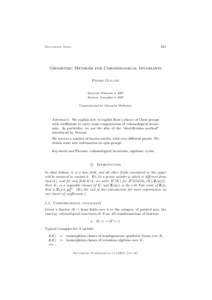 521  Documenta Math. Geometric Methods for Cohomological Invariants Pierre Guillot