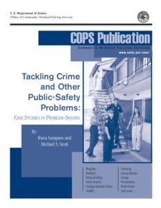 U.S. Department of Justice Office of Community Oriented Policing Services COPS Publication Community Oriented Policing Services