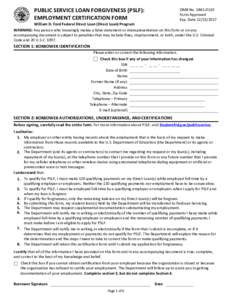 Public Service Loan Forgiveness (PSLF): Employment Certification Form