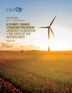 CIGI PAPERS  NO. 79 — NOVEMBER 2015 A CLIMATE CHANGE LITIGATION PRECEDENT