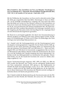 Musa KADIOĞLU, Das Gerontikon von Nysa am Mäander. Forschungen in Nysa am Mäander Bd. 3. Darmstadt: Wissenschaftliche Buchgesellschaft 2014, VIII + 211 S., 84 Textabb., 81 Taf. mit s/w + Farb-Abb., 13 Pl. Mit der Publ