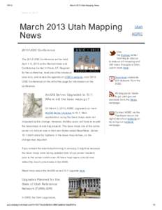 March 2013 Utah Mapping NewsMarch 19, 2013