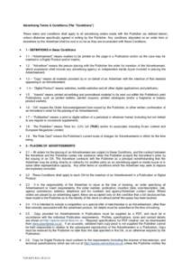 Advertising Terms & Conditions (The 
