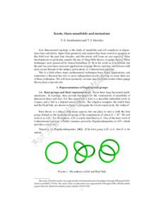 Knots, three-manifolds and instantons P. B. Kronheimer and T. S. Mrowka Low-dimensional topology is the study of manifolds and cell complexes in dimensions four and below. Input from geometry and analysis has been centra
