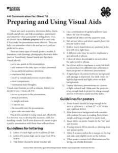 4H985 4-H Communication Fact Sheet 7.0: Preparing and Using Visual Aids
