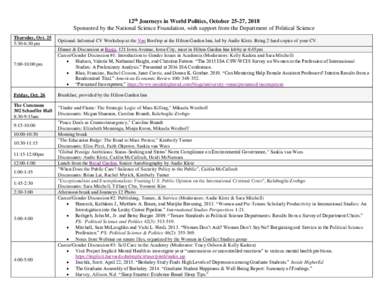 Tentative Schedule for Women in the Academy Conference