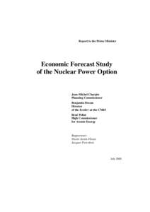 Report to the Prime Minister  Economic Forecast Study of the Nuclear Power Option  Jean-Michel Charpin