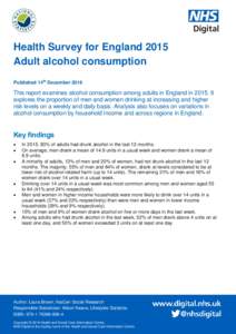HSE2015 Adult alcohol consumption