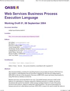 Web Services Business Process Execution Language  1 of 142 http://www.oasis-open.org/apps/org/workgroup/wsbpel/download.php/9...