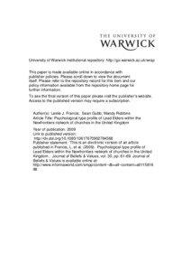 University of Warwick institutional repository: http://go.warwick.ac.uk/wrap This paper is made available online in accordance with publisher policies. Please scroll down to view the document